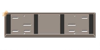 Edelstahl Kennzeichenhalter, komplett aus poliertem Edelstahl, 1