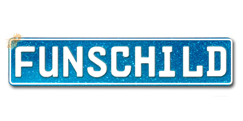 Fun-Schild » Glitter Blau « geprägt 520 x 110 mm – kennzeichenbiene.de