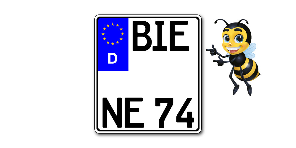 Motorrad Kennzeichen EURO kürzester Standard zweizeilig