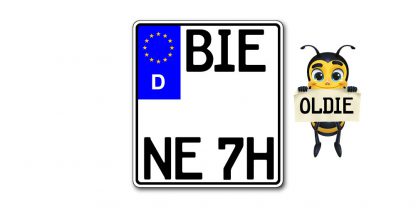 Oldtimer Motorrad Kennzeichen EURO historisch kürzester Standard zweizeilig bei Kennzeichenbiene