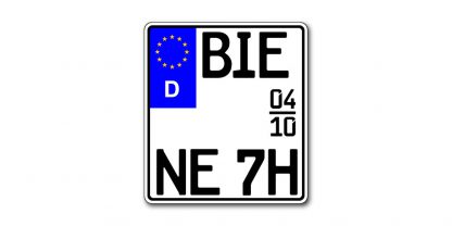 Historisches Saison EURO Motorrad Kennzeichen kürzester Standard zweizeilig bei Kennzeichenbiene in Berlin