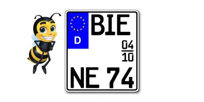 Saison EURO Motorrad Kennzeichen kürzester Standard zweizeilig bei Kennzeichenbiene in Berlin
