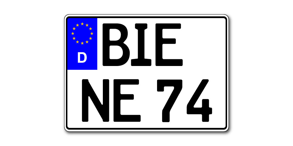 Motorrad Kennzeichen EU zweizeilig 280 mm - altes Maß