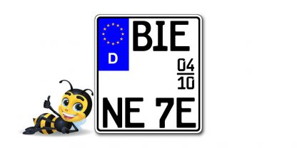 Saison EURO E-Schild Motorrad Kennzeichen kürzester Standard zweizeilig bei Kennzeichenbiene in Berlin